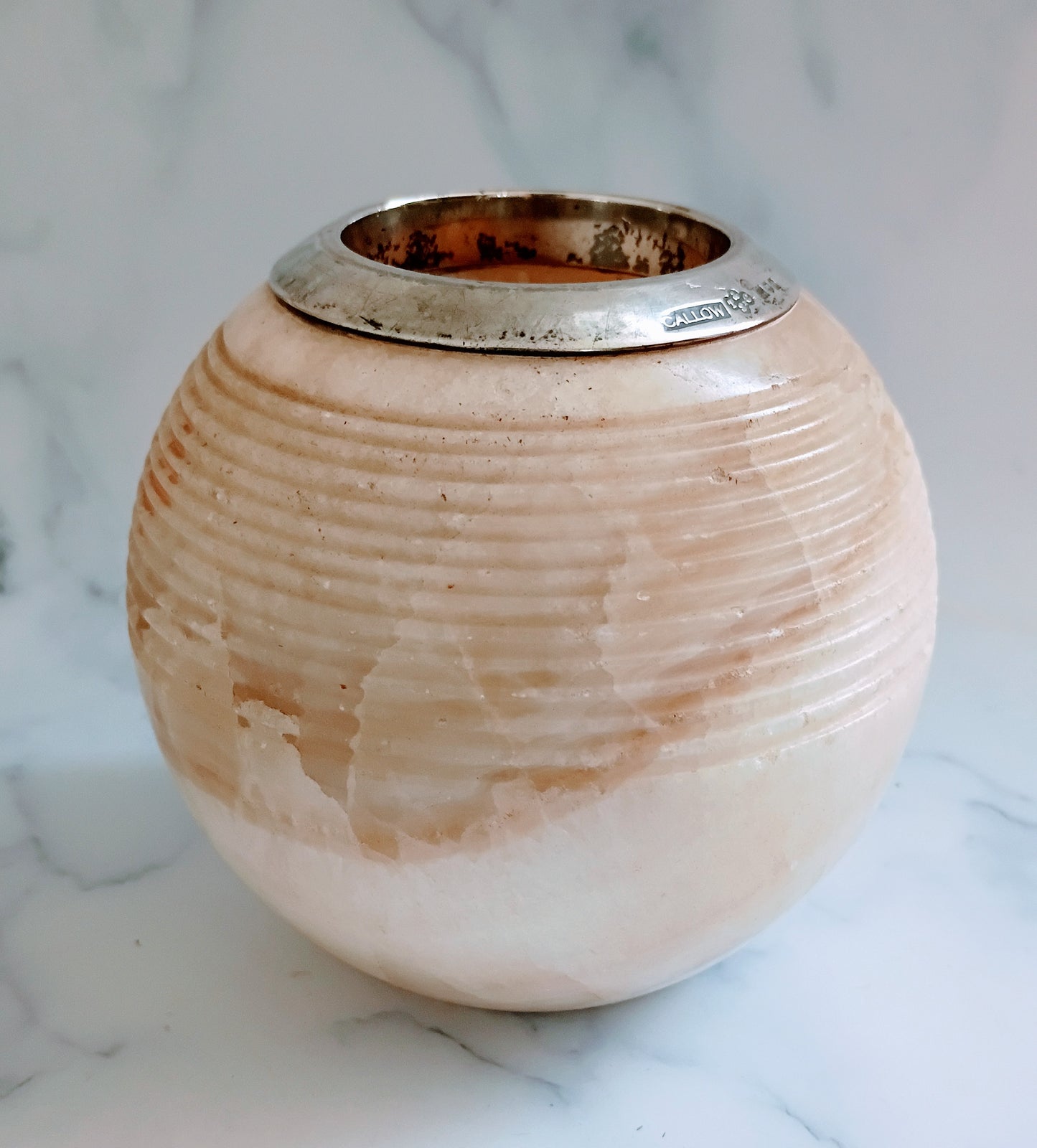 Antique Large Edwardian Marble Match Striker 1909
