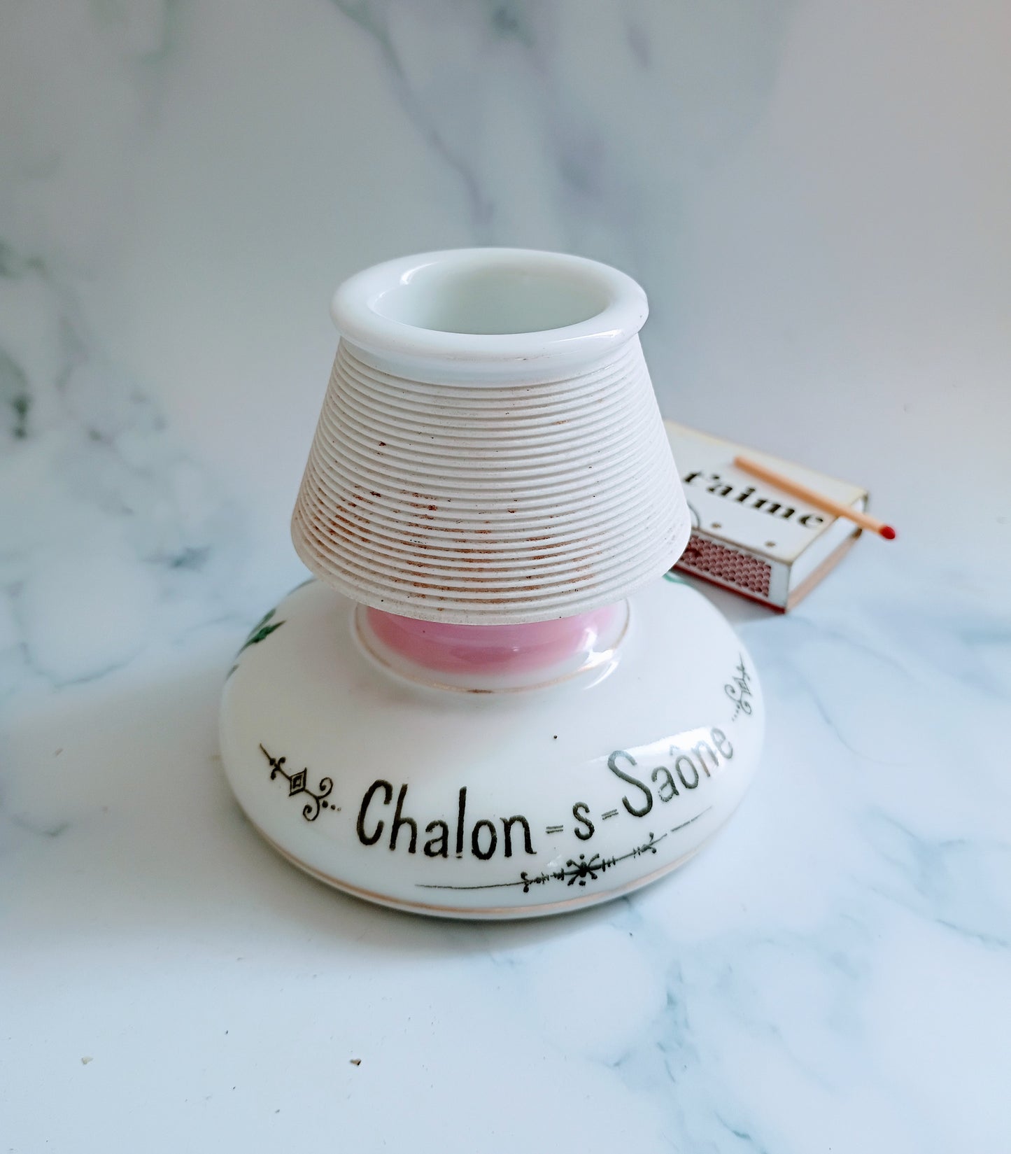 Antique French Pink Prunelle Advertising Match Striker