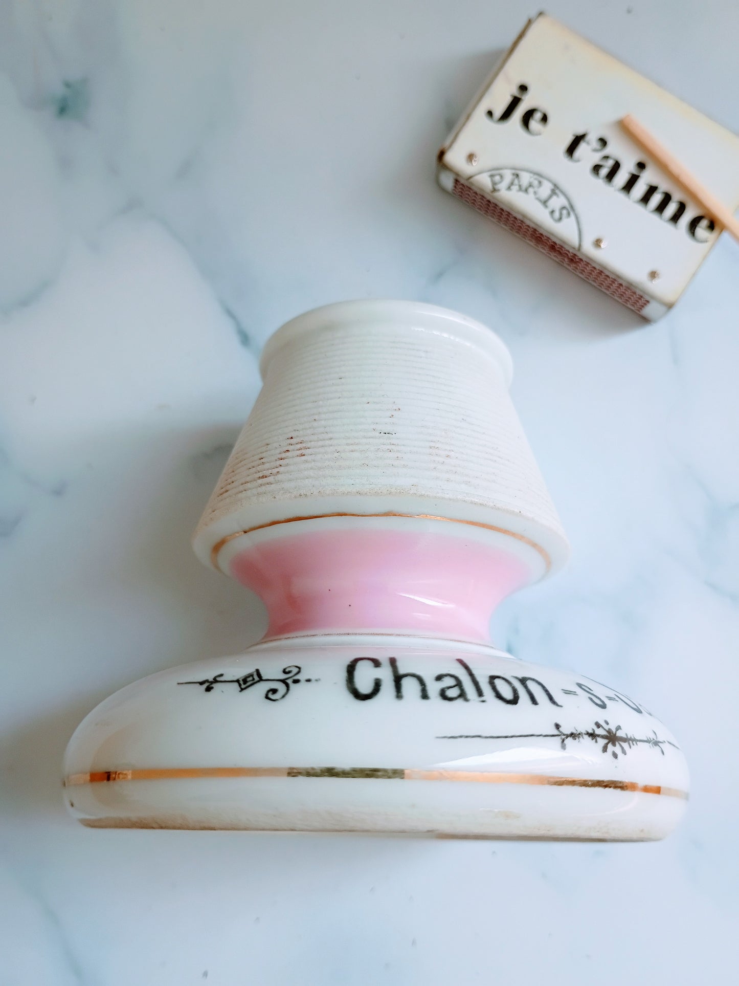 Antique French Pink Prunelle Advertising Match Striker