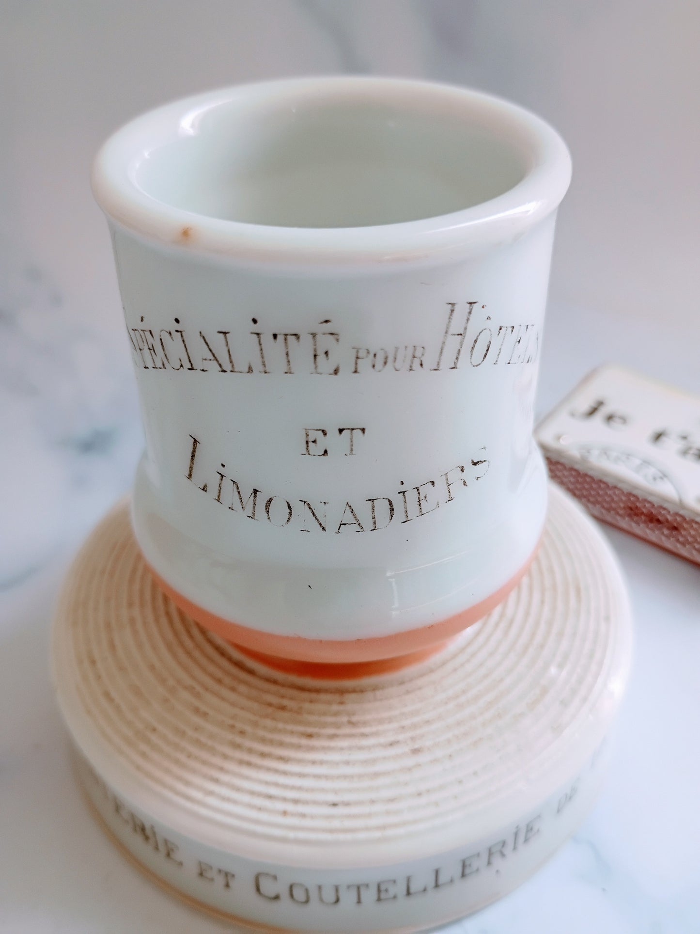 Antique French Pink Grenoble Galle & Blanc Advertising Match Striker