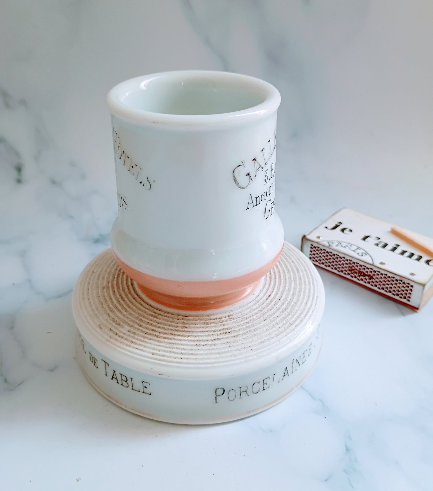 Antique French Pink Grenoble Galle & Blanc Advertising Match Striker