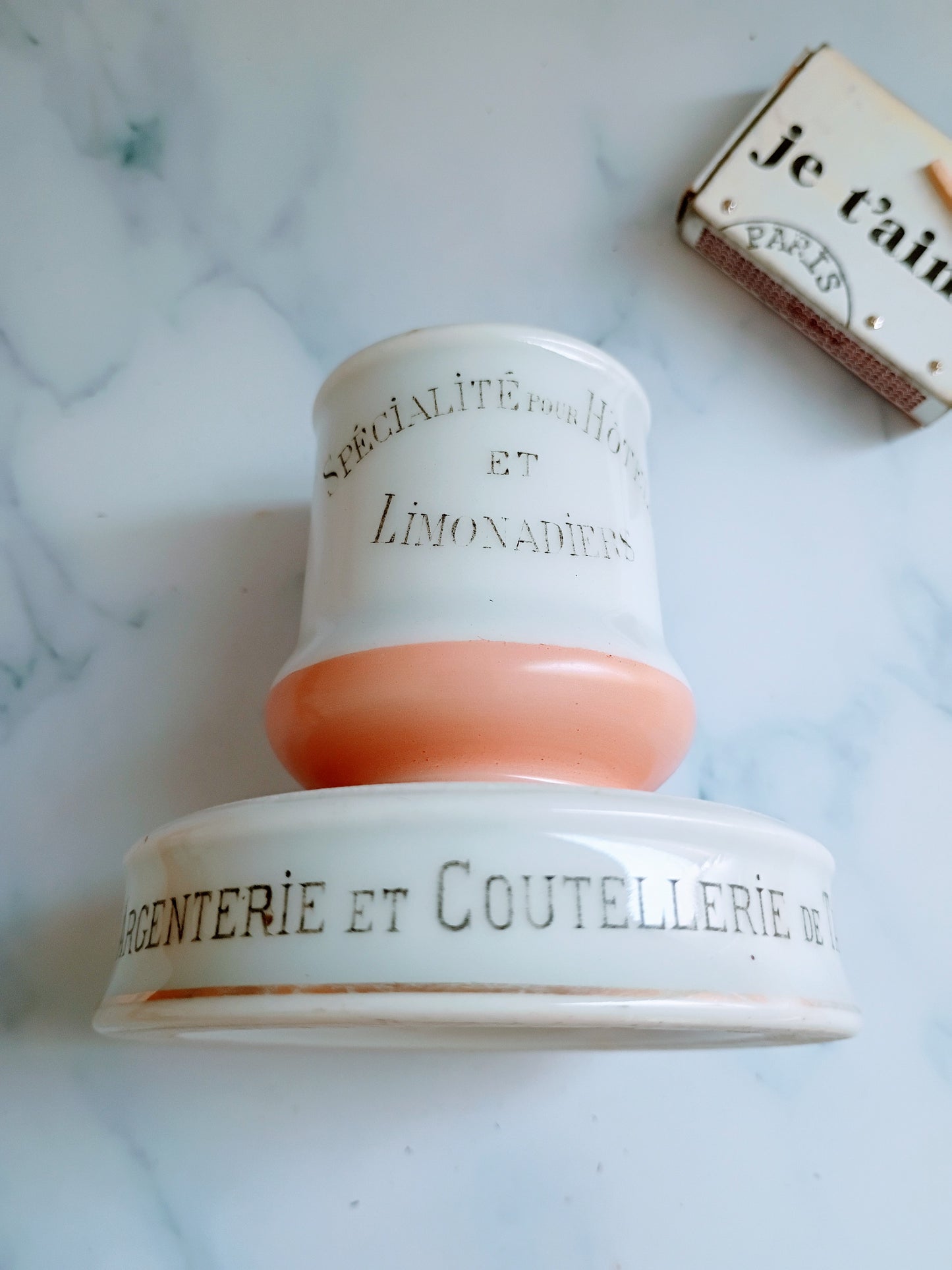 Antique French Pink Grenoble Galle & Blanc Advertising Match Striker