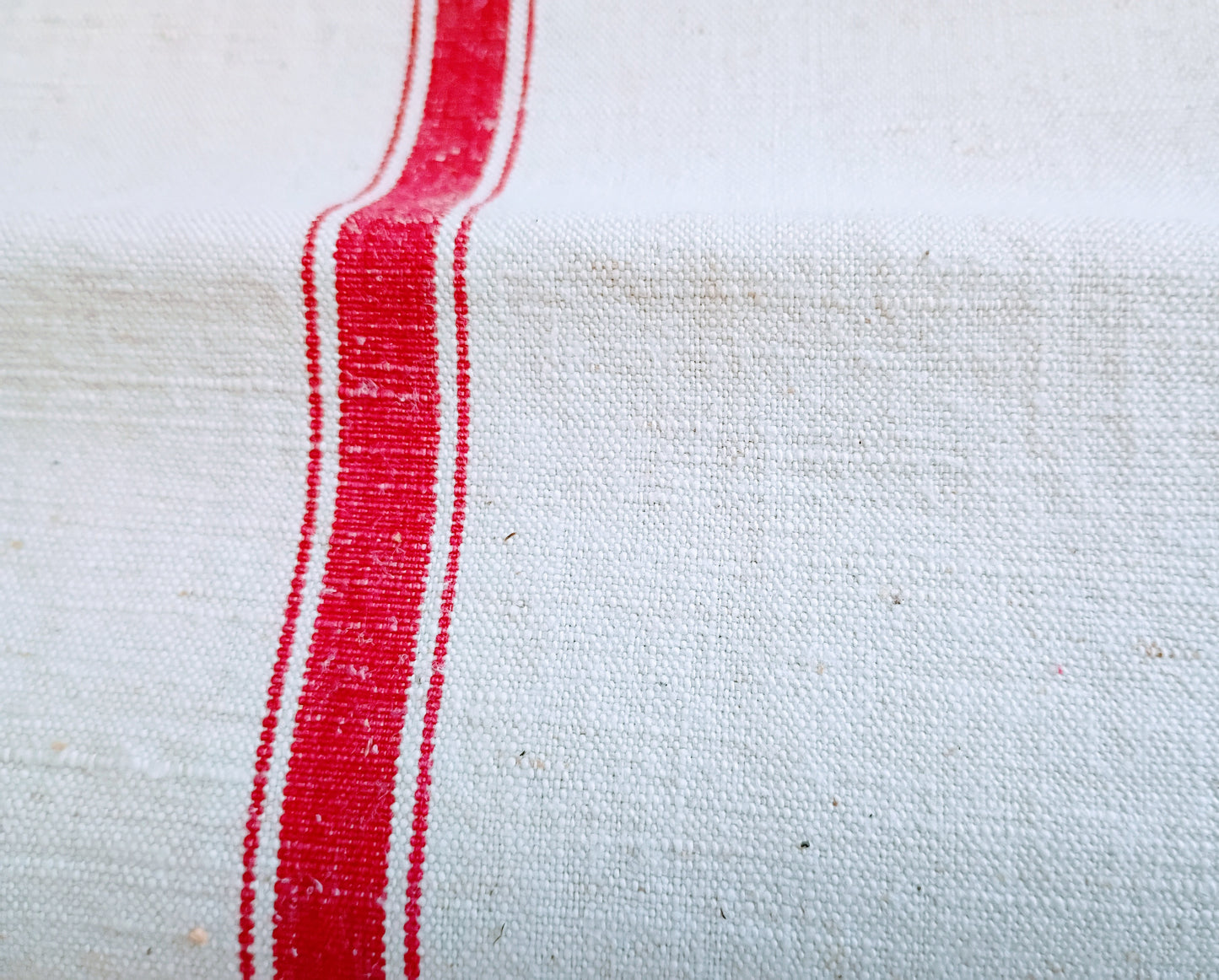 Vintage French Linen Kitchen Towel with Monogram "FM"