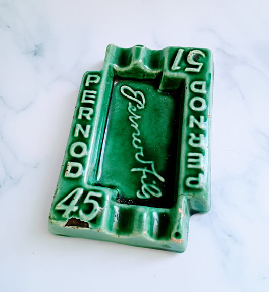 French Green Vintage Advertising Pernod 51 Ashtray