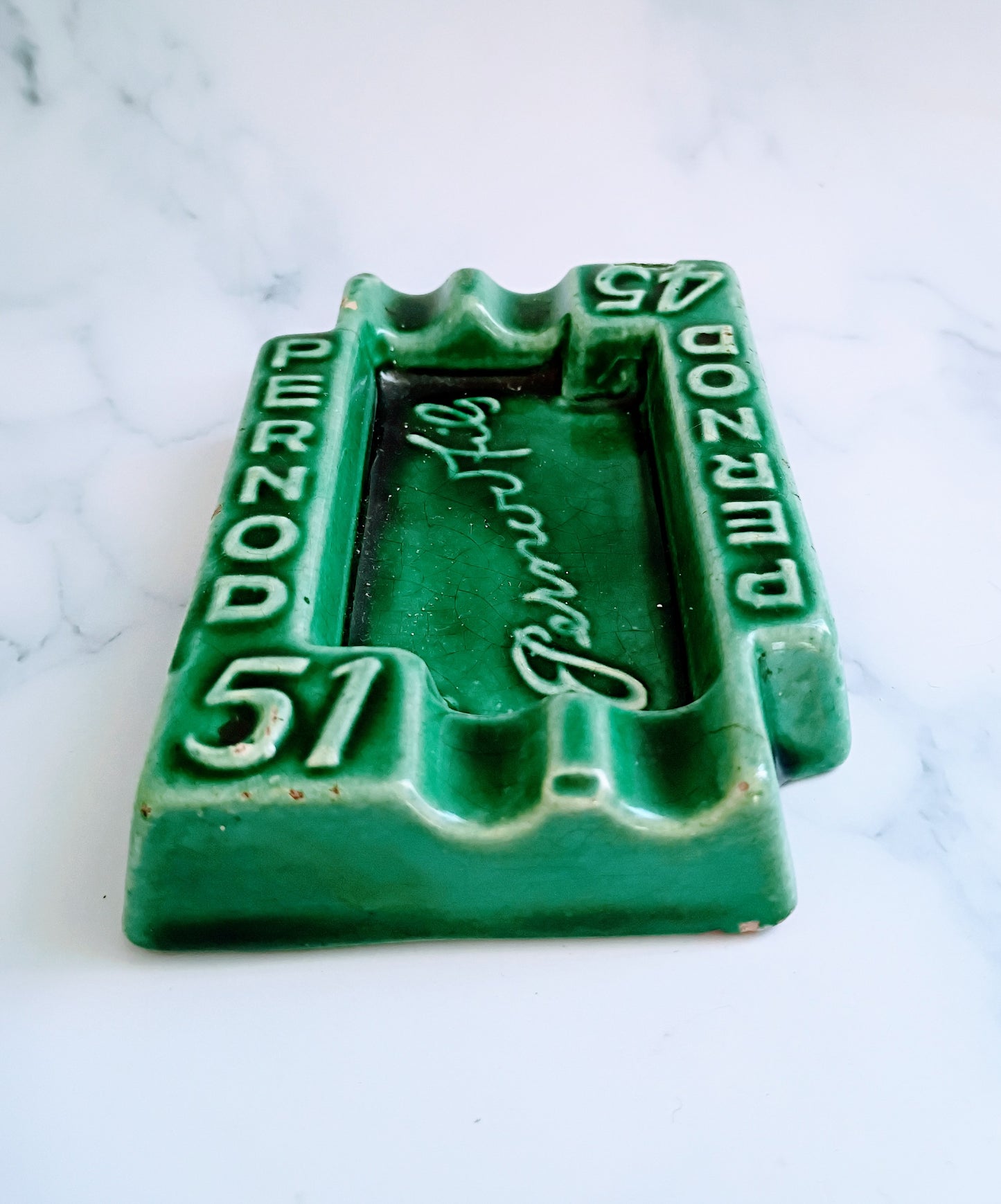 French Green Vintage Advertising Pernod 51 Ashtray