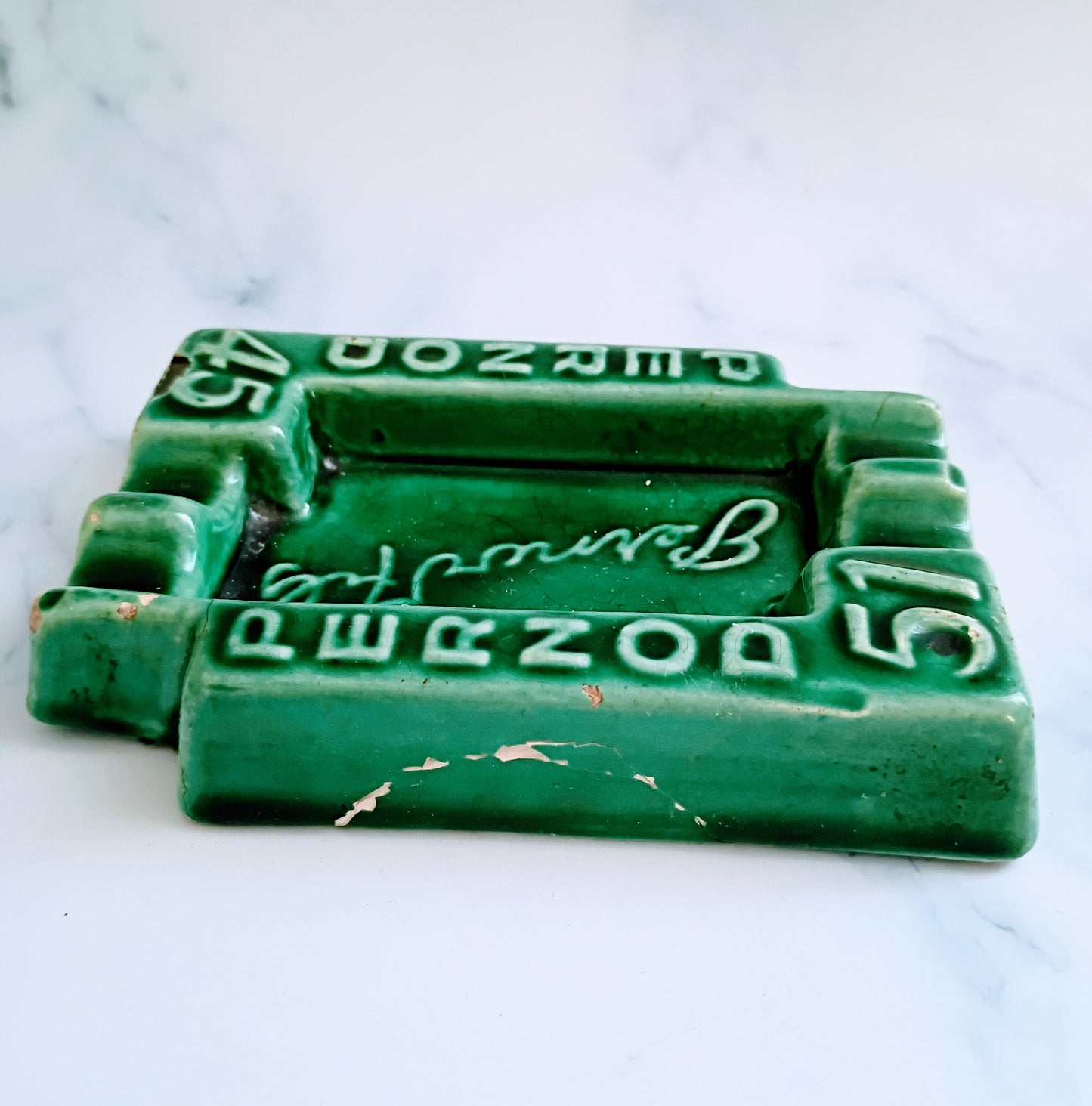 French Green Vintage Advertising Pernod 51 Ashtray