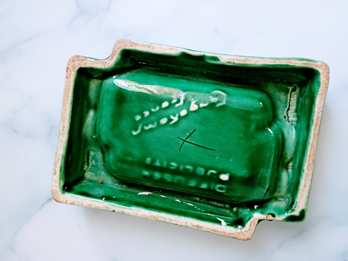 French Green Vintage Advertising Pernod 51 Ashtray