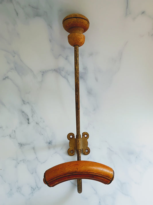 Vintage French Wood & Metal Coat Hook N°4