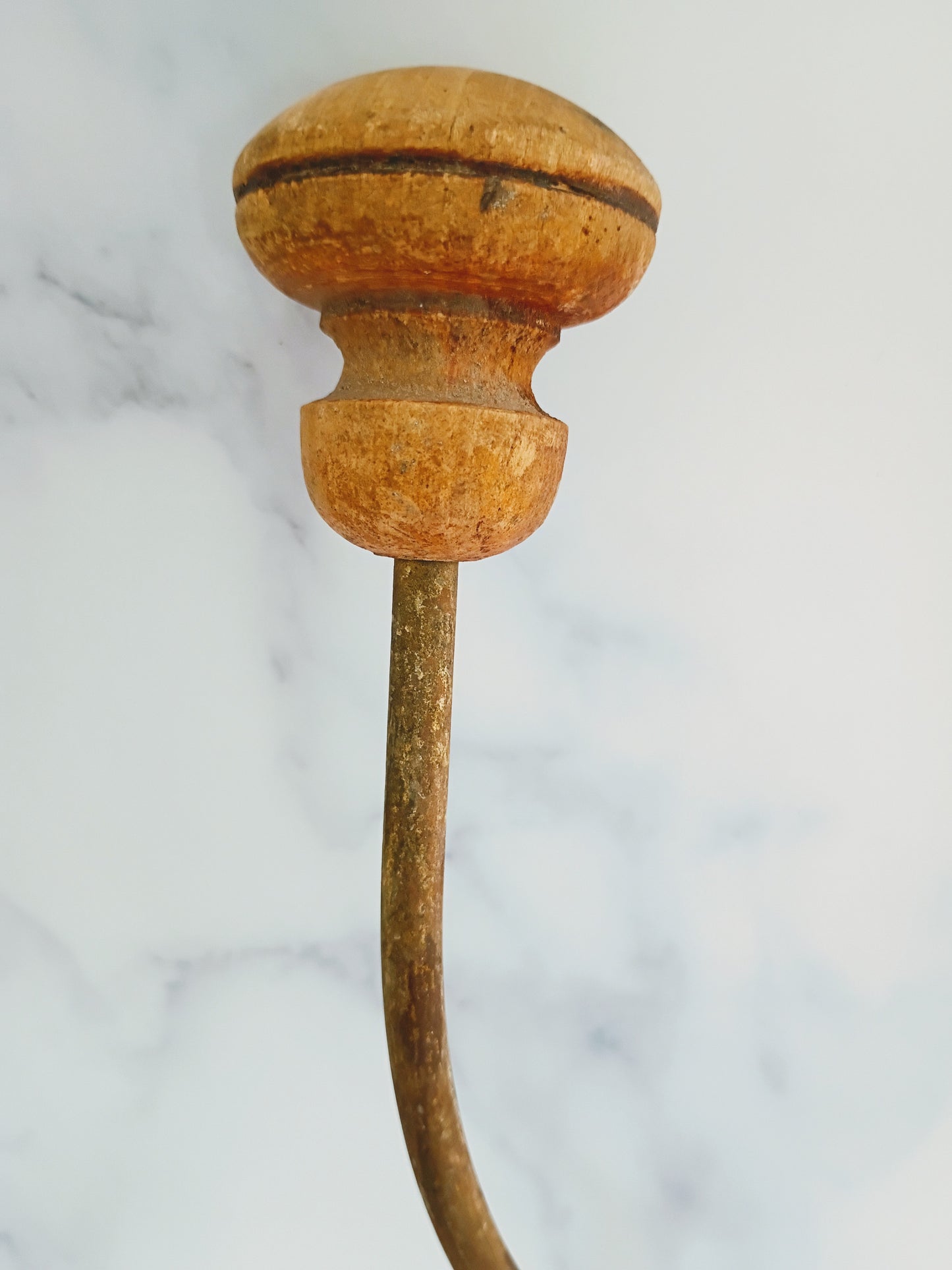 Vintage French Wood & Metal Coat Hook N°4