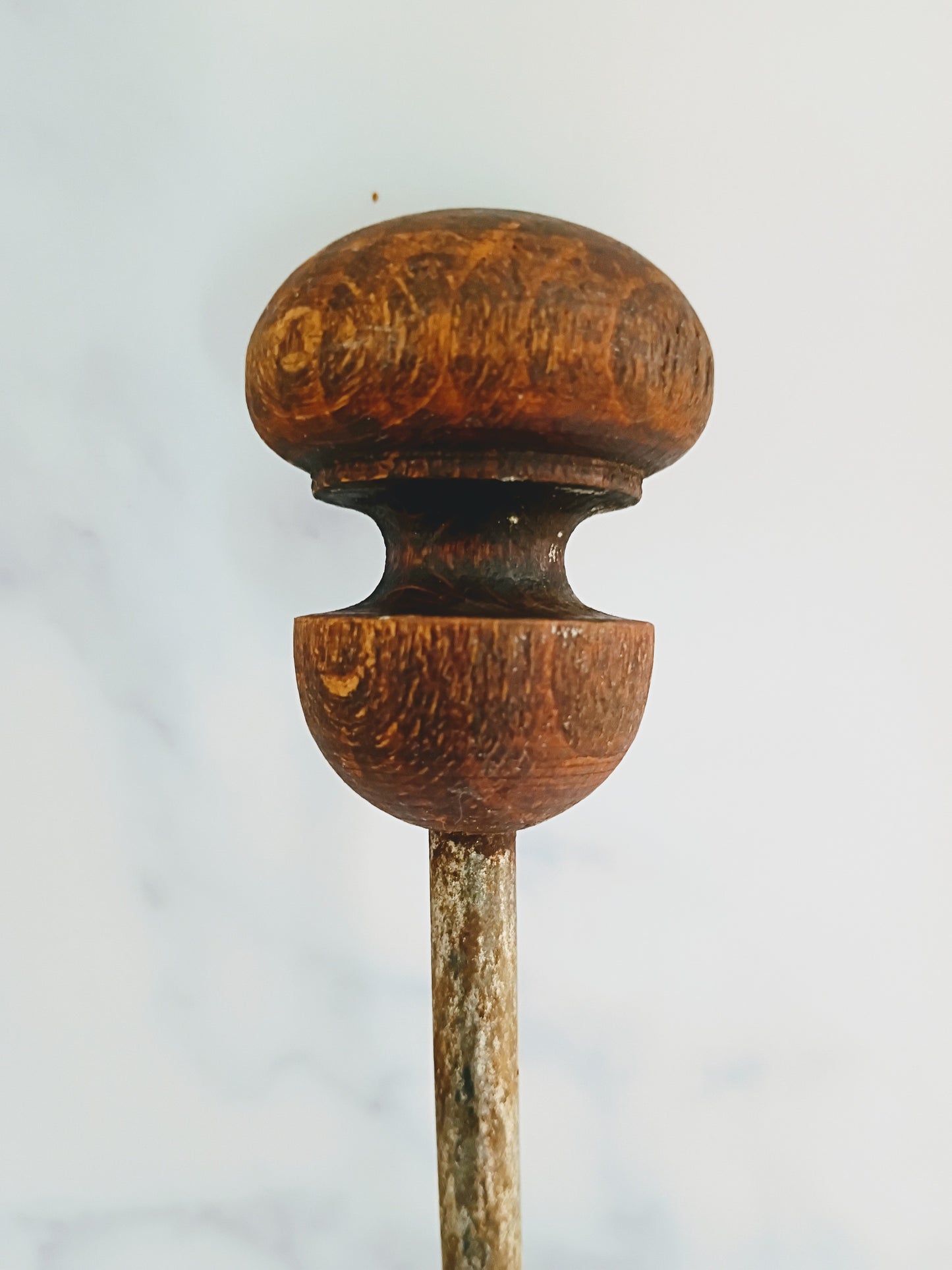 Vintage French Wood & Metal Coat Hook N°7