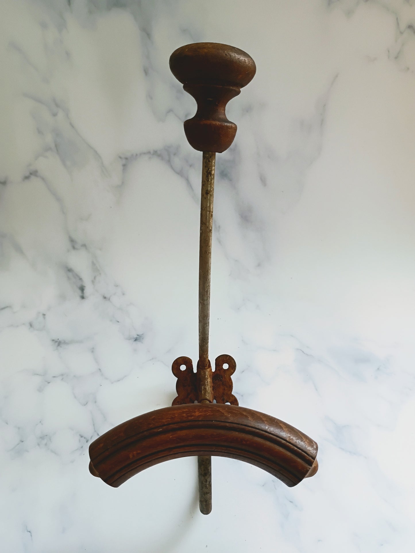 Vintage French Wood & Metal Coat Hook N°6