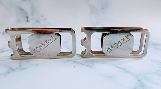French Vintage Silver Plated Monsieur & Madame Napkin Clips