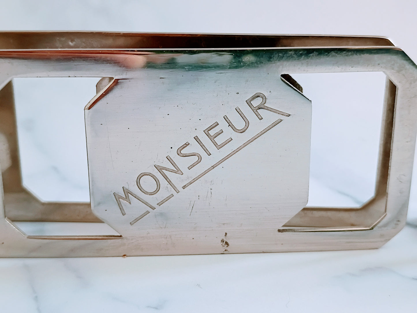 French Vintage Silver Plated Monsieur & Madame Napkin Clips