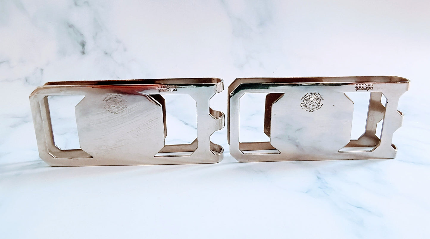 French Vintage Silver Plated Monsieur & Madame Napkin Clips