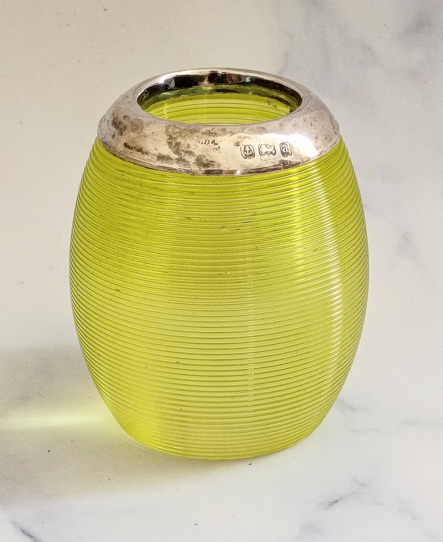 Antique 1900 English Peridot Green Glass Match Striker