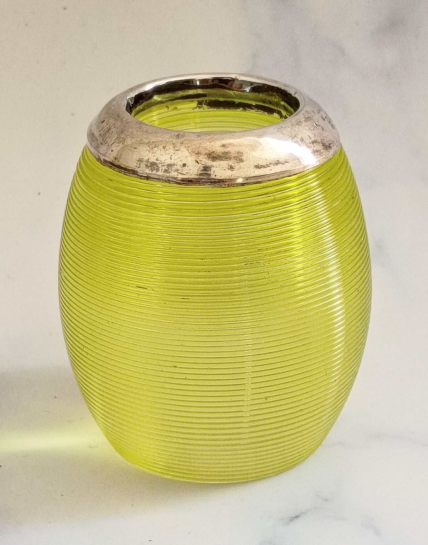 Antique 1900 English Peridot Green Glass Match Striker