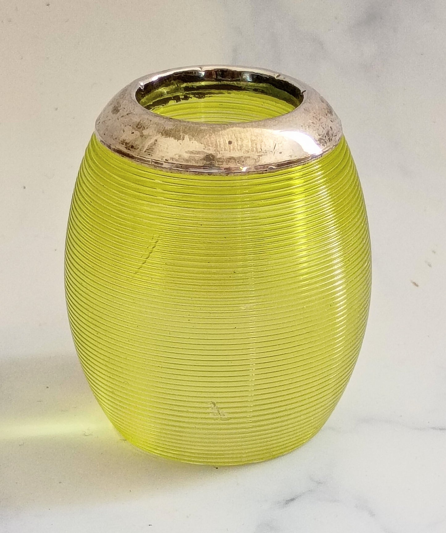 Antique 1900 English Peridot Green Glass Match Striker