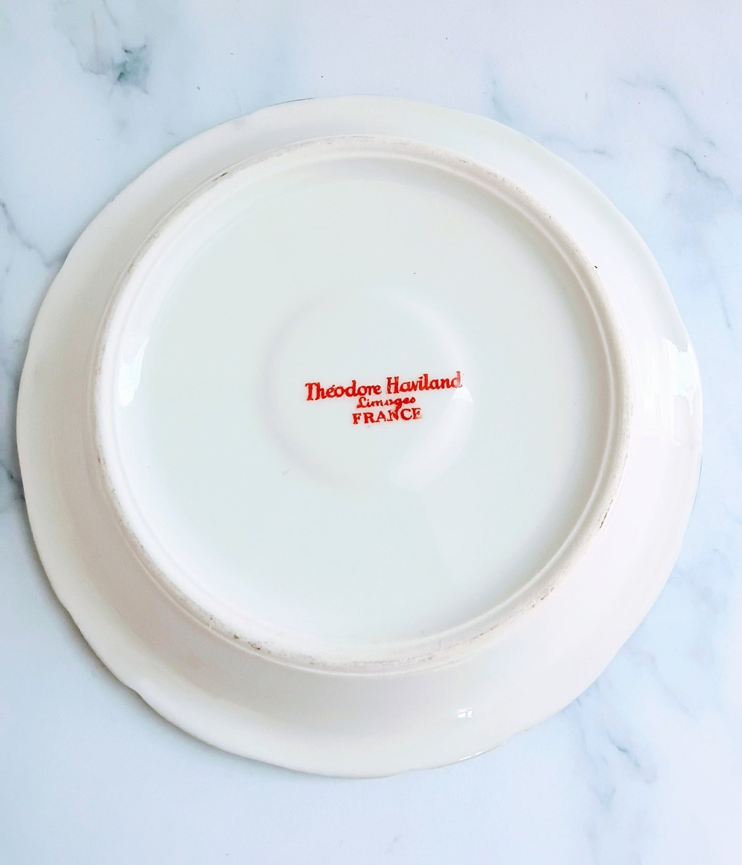 Vintage French Francs Blue Rim Cafe 5" Saucer