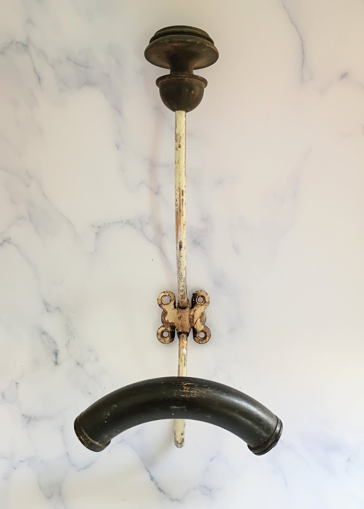Vintage French Wood & Metal Coat Hook N°8