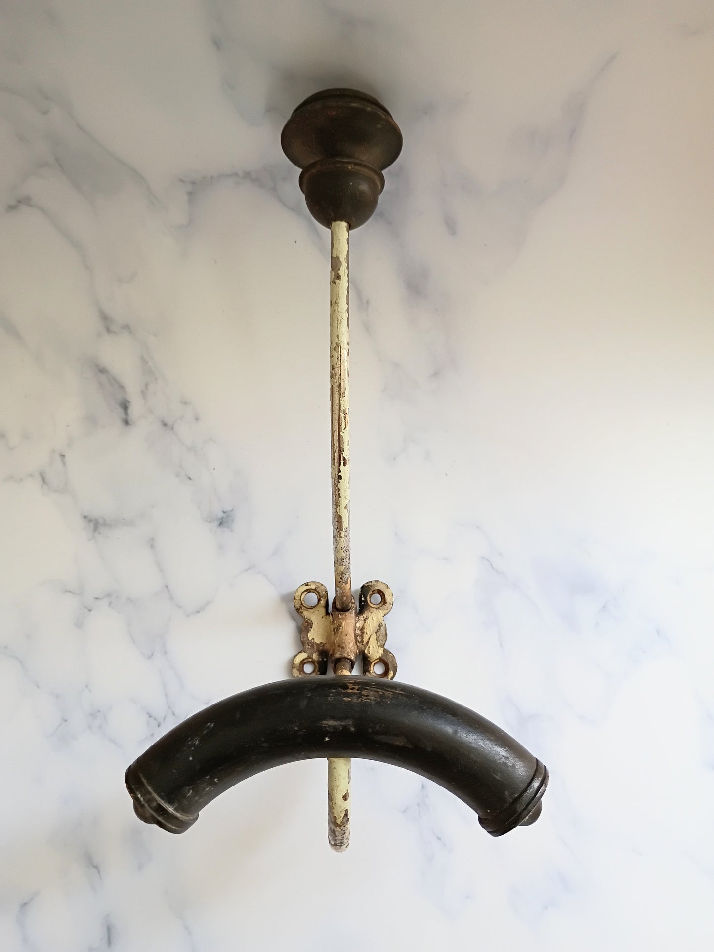 Vintage French Wood & Metal Coat Hook N°8