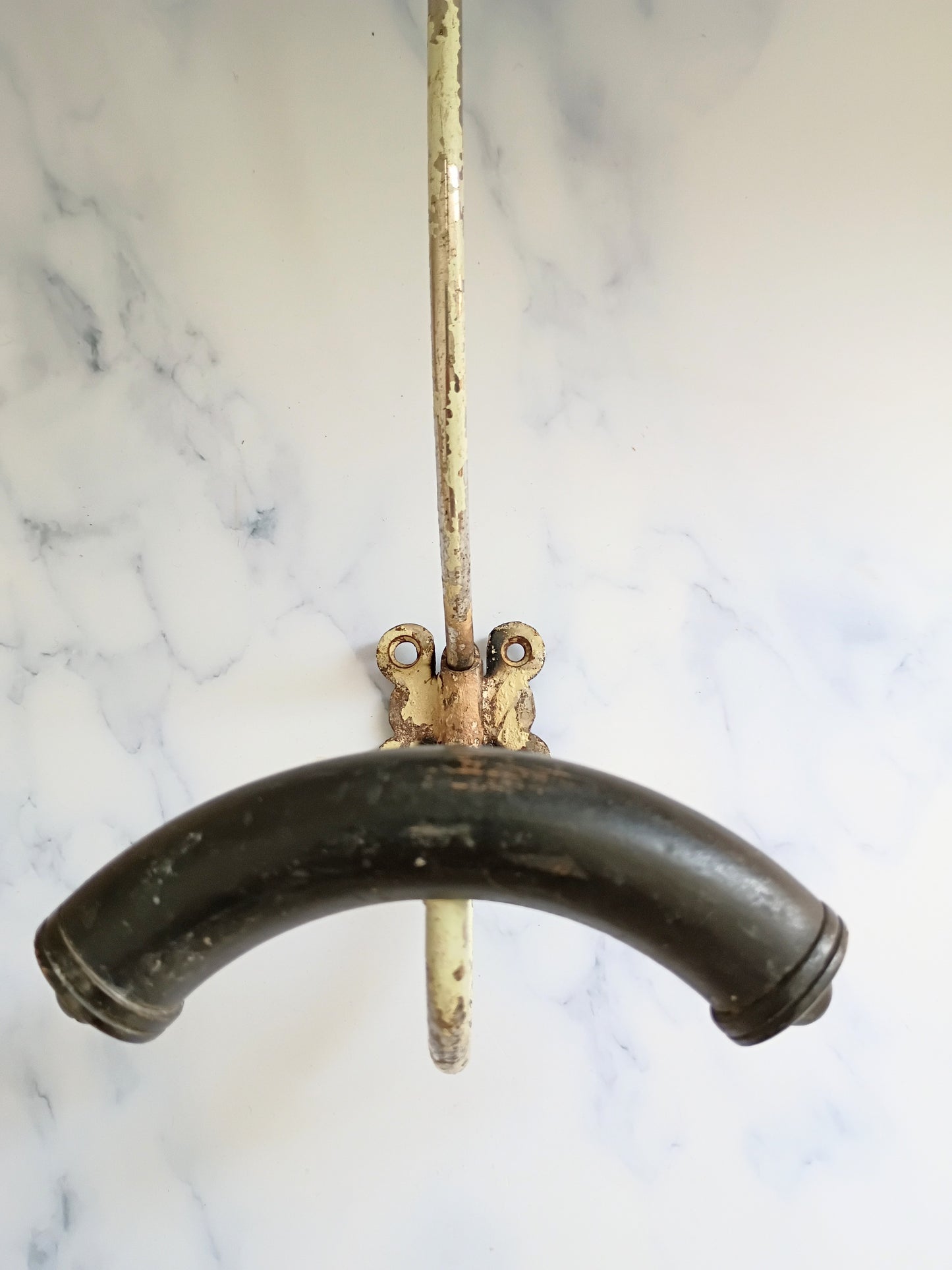 Vintage French Wood & Metal Coat Hook N°8