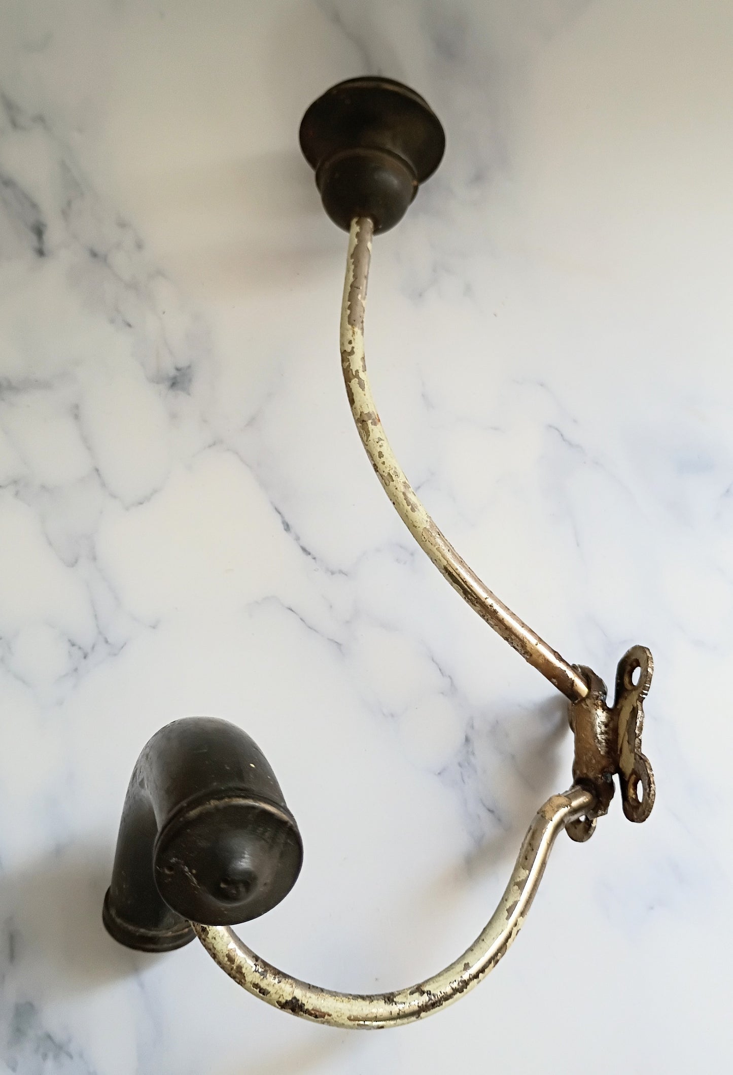 Vintage French Wood & Metal Coat Hook N°8