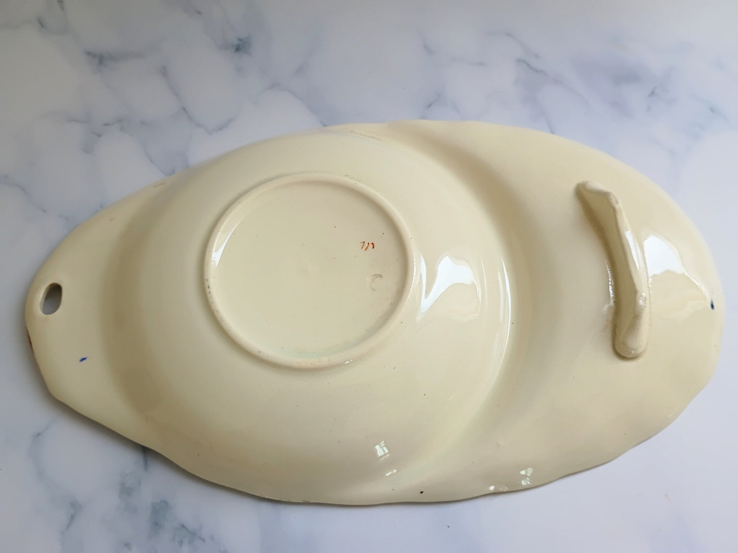 Vintage French Bird and Blossoms Hand Painted Saucer