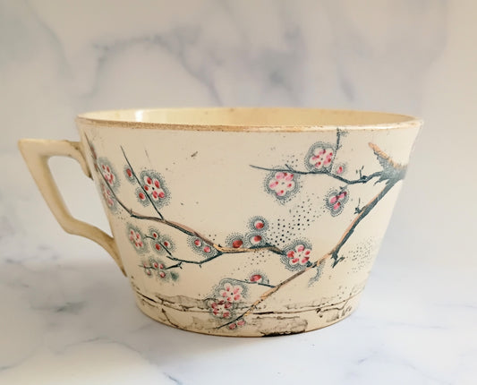 Antique French Creil Montereau Cup – Japanese Cherry Blossom Design