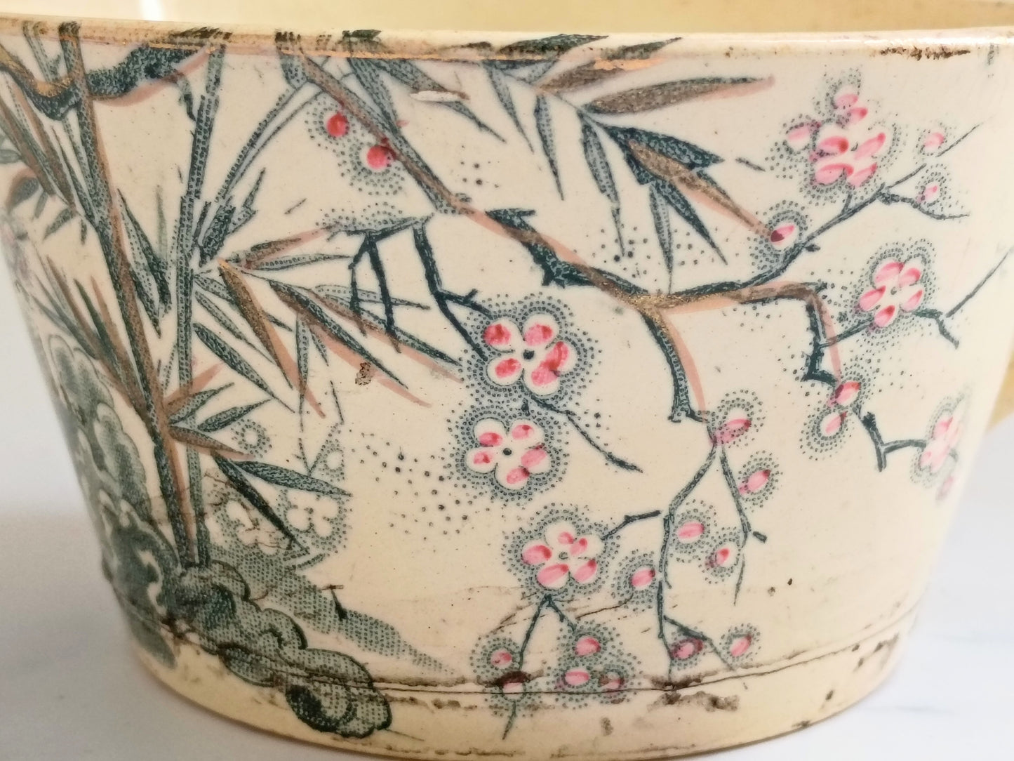 Antique French Creil Montereau Cup – Japanese Cherry Blossom Design