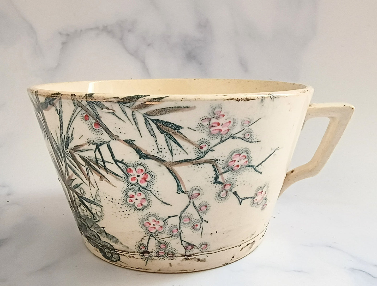 Antique French Creil Montereau Cup – Japanese Cherry Blossom Design