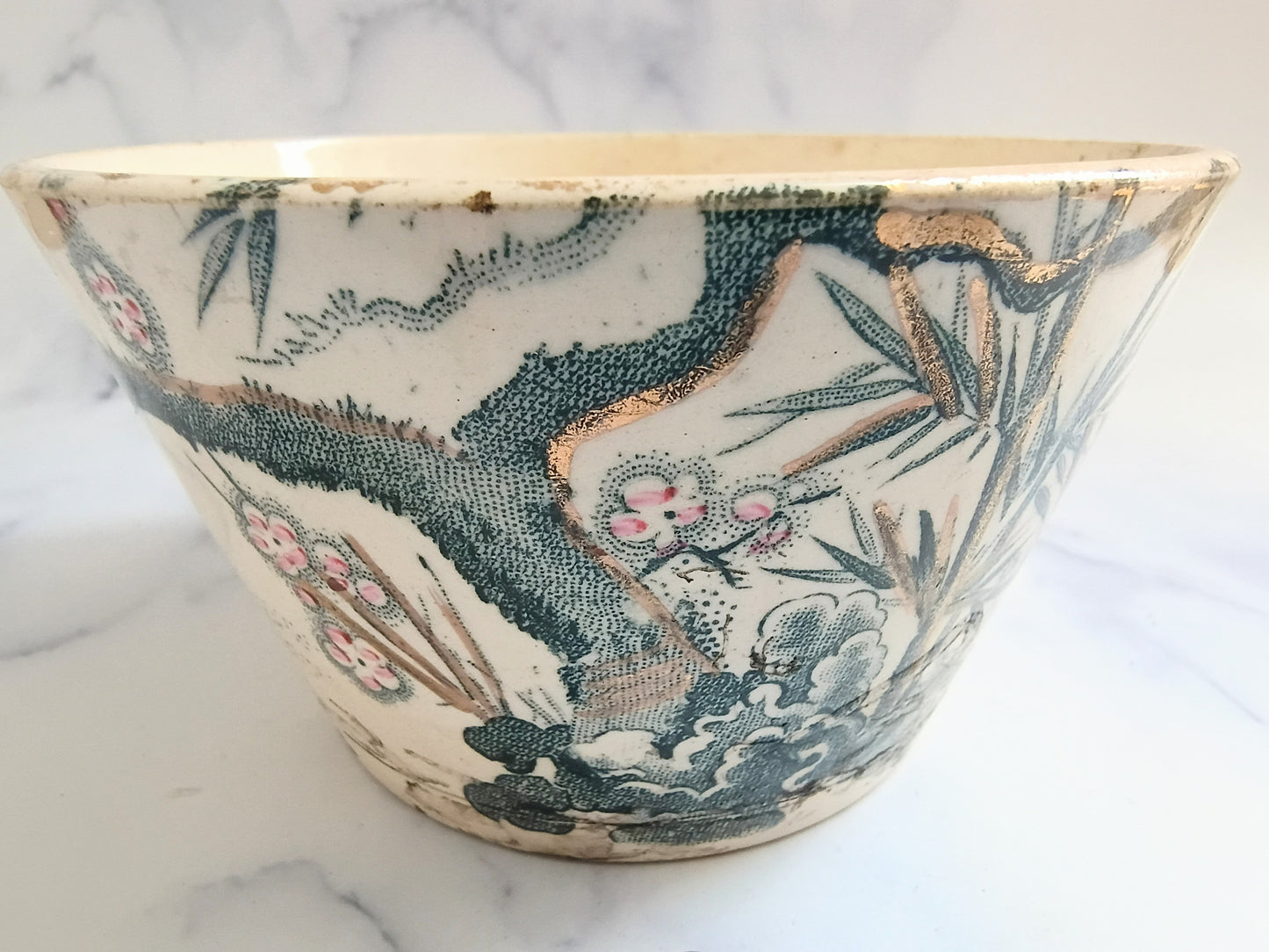 Antique French Creil Montereau Cup – Japanese Cherry Blossom Design