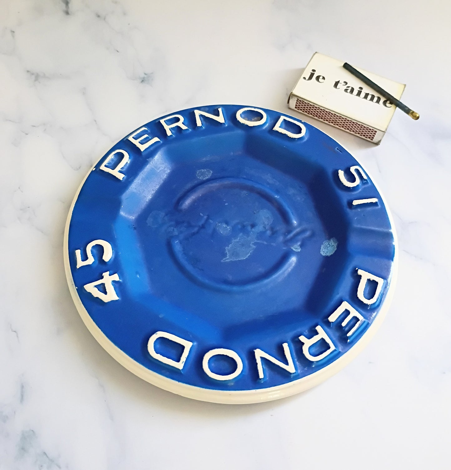 Vintage French Blue Pernod 51 Ashtray