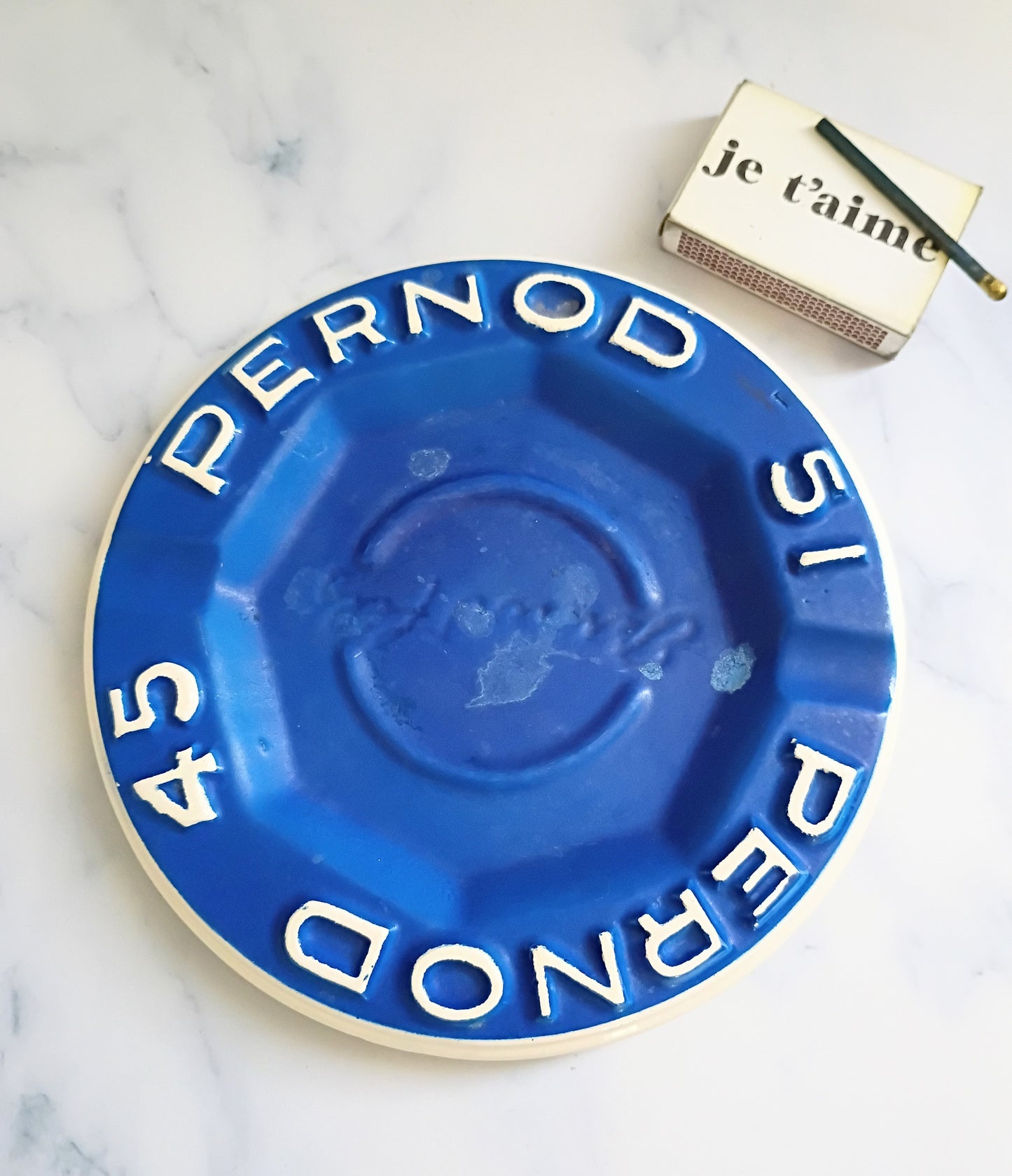 Vintage French Blue Pernod 51 Ashtray