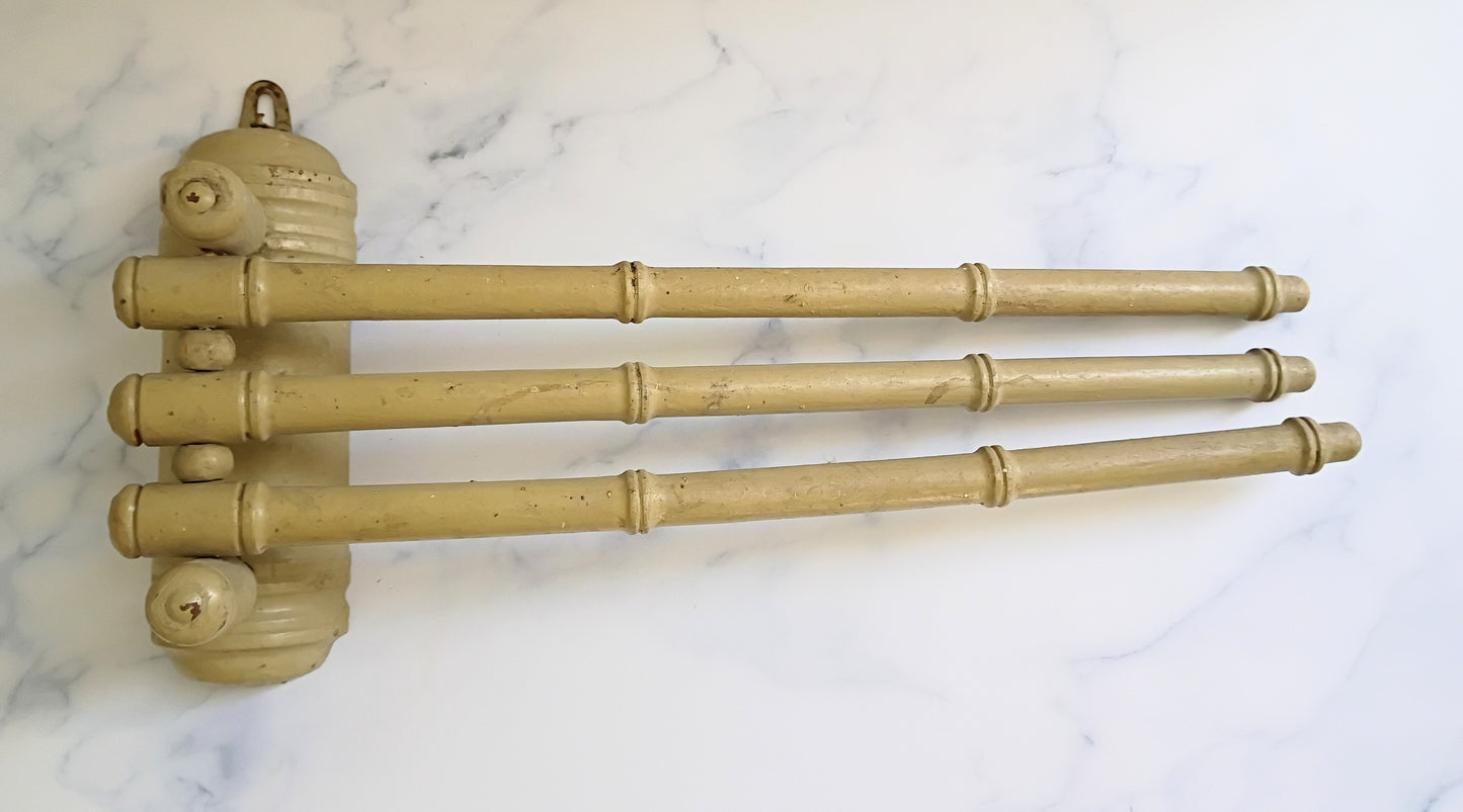 Vintage French Faux Bamboo Swivel Towel Rack