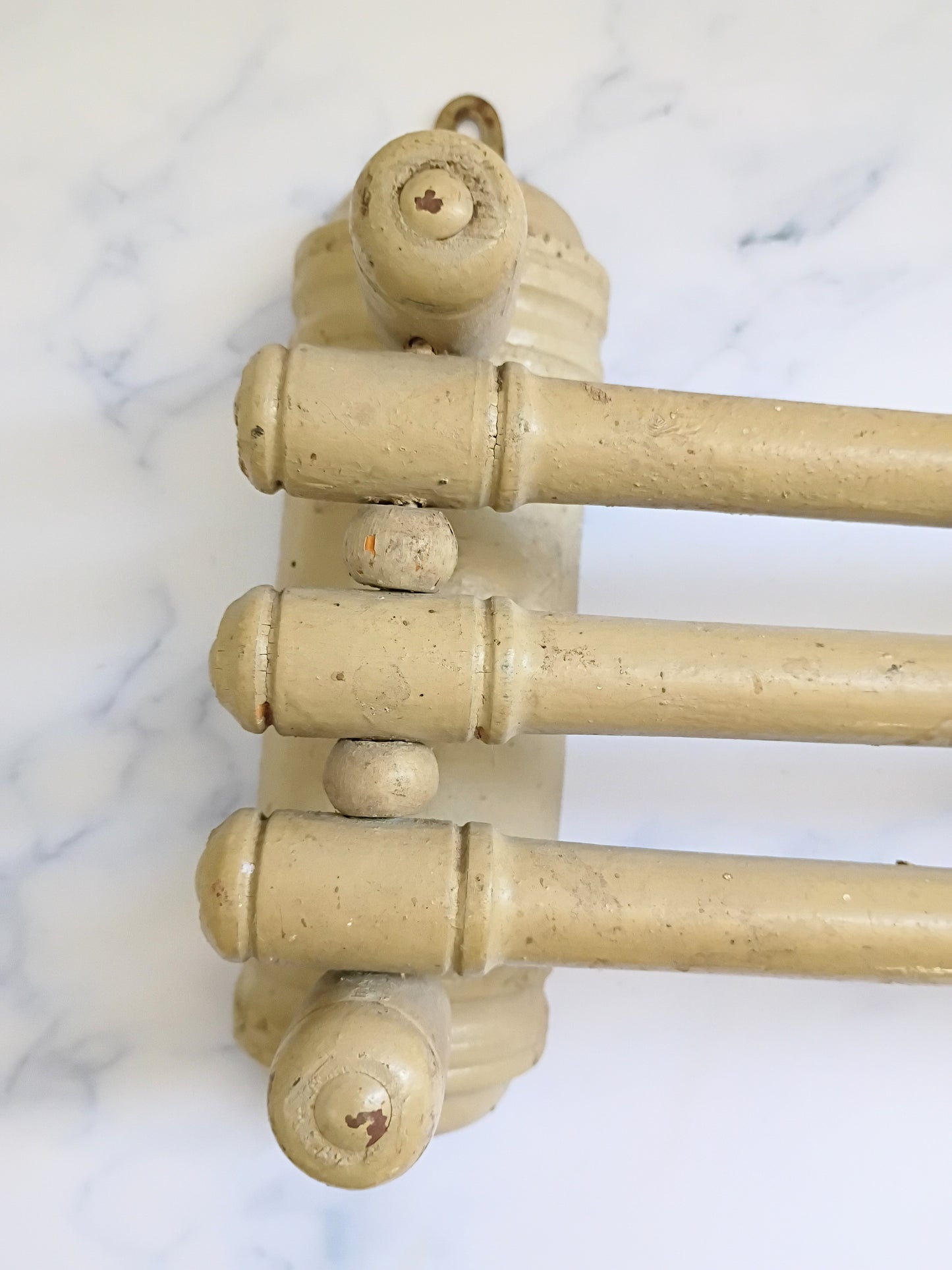 Vintage French Faux Bamboo Swivel Towel Rack