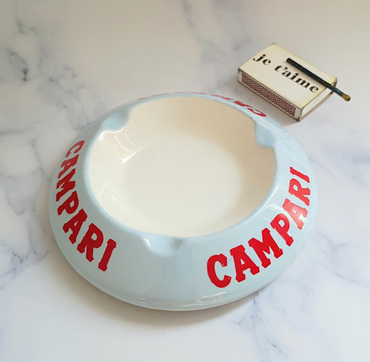 Vintage French Blue Campari Ashtray