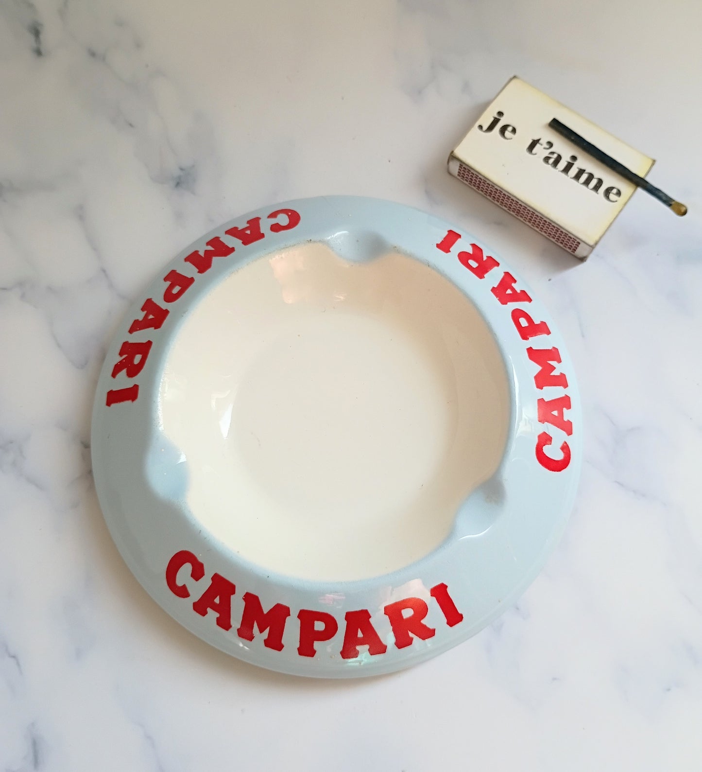 Vintage French Blue Campari Ashtray