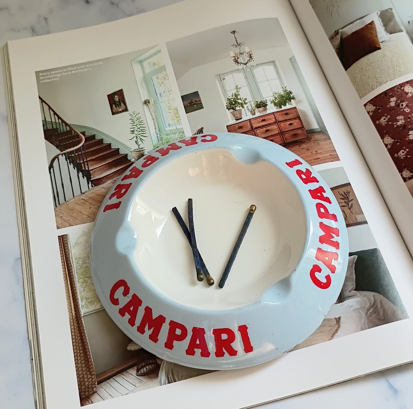 Vintage French Blue Campari Ashtray