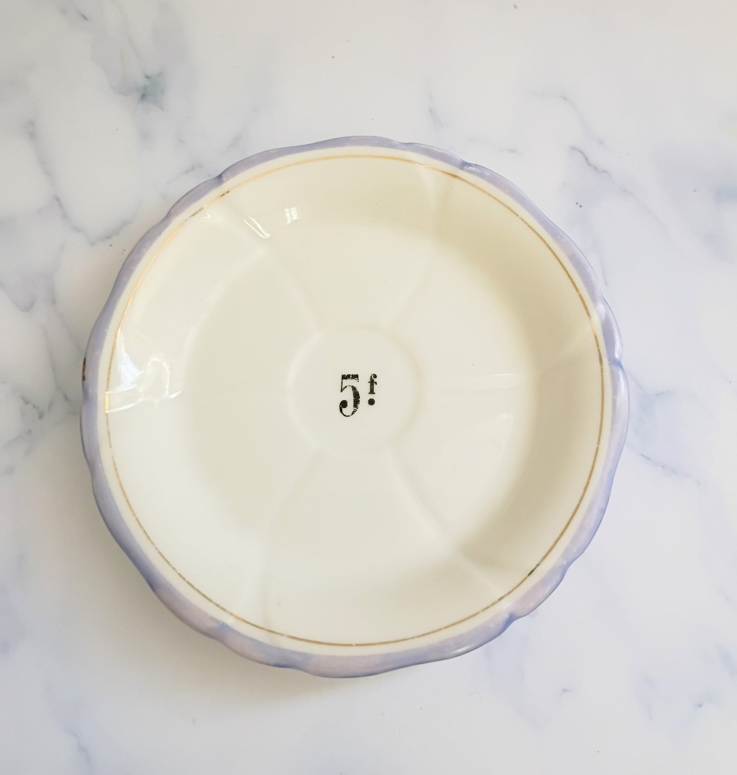 Vintage French Francs Blue Rim Cafe 5" Saucer