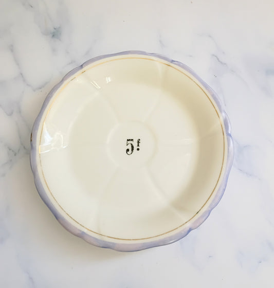 Vintage French Francs Blue Rim Cafe 5" Saucer