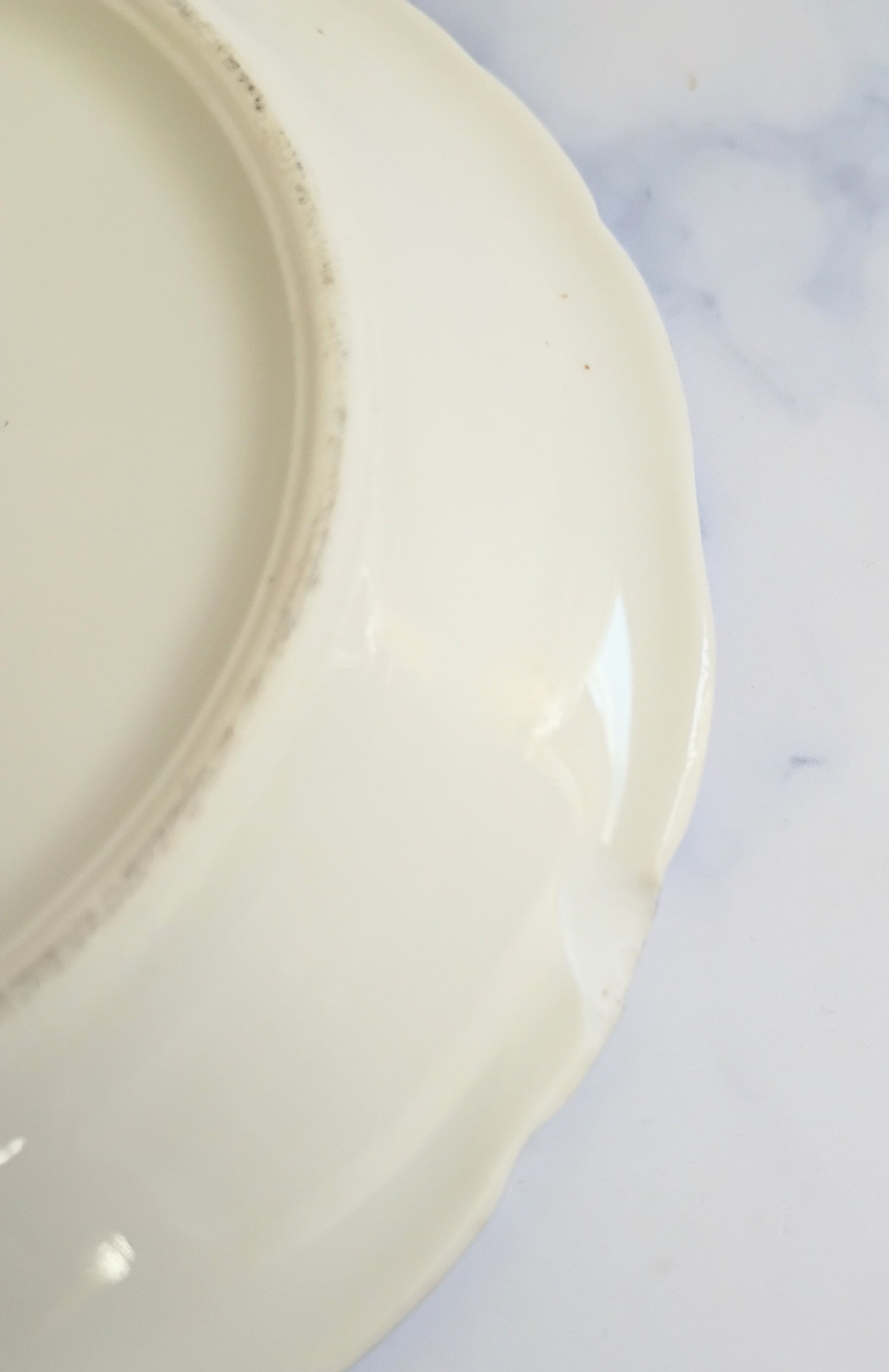 Vintage French Francs Blue Rim Cafe 5" Saucer