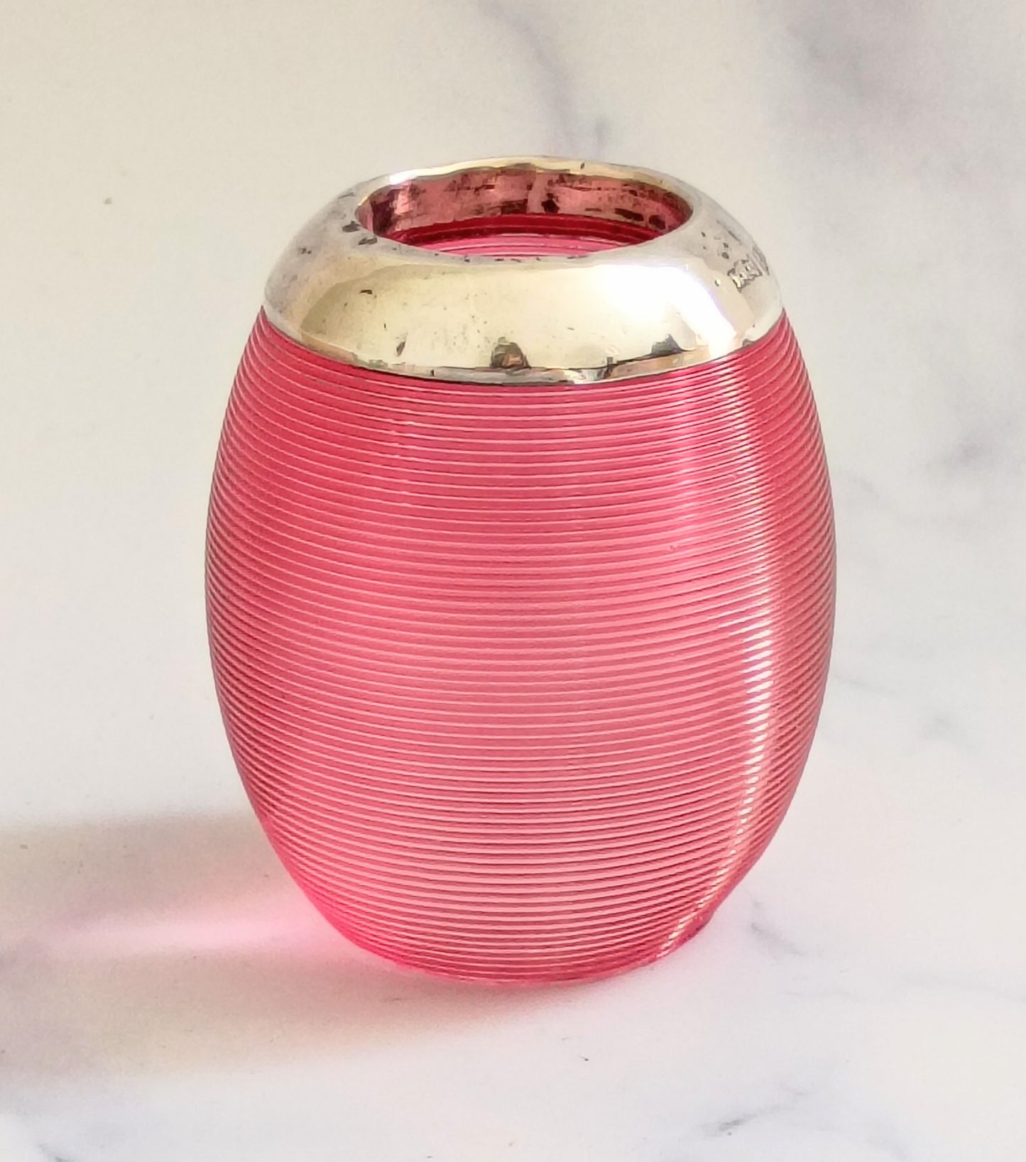 Antique 1901 English Cranberry Pink Glass Match Striker