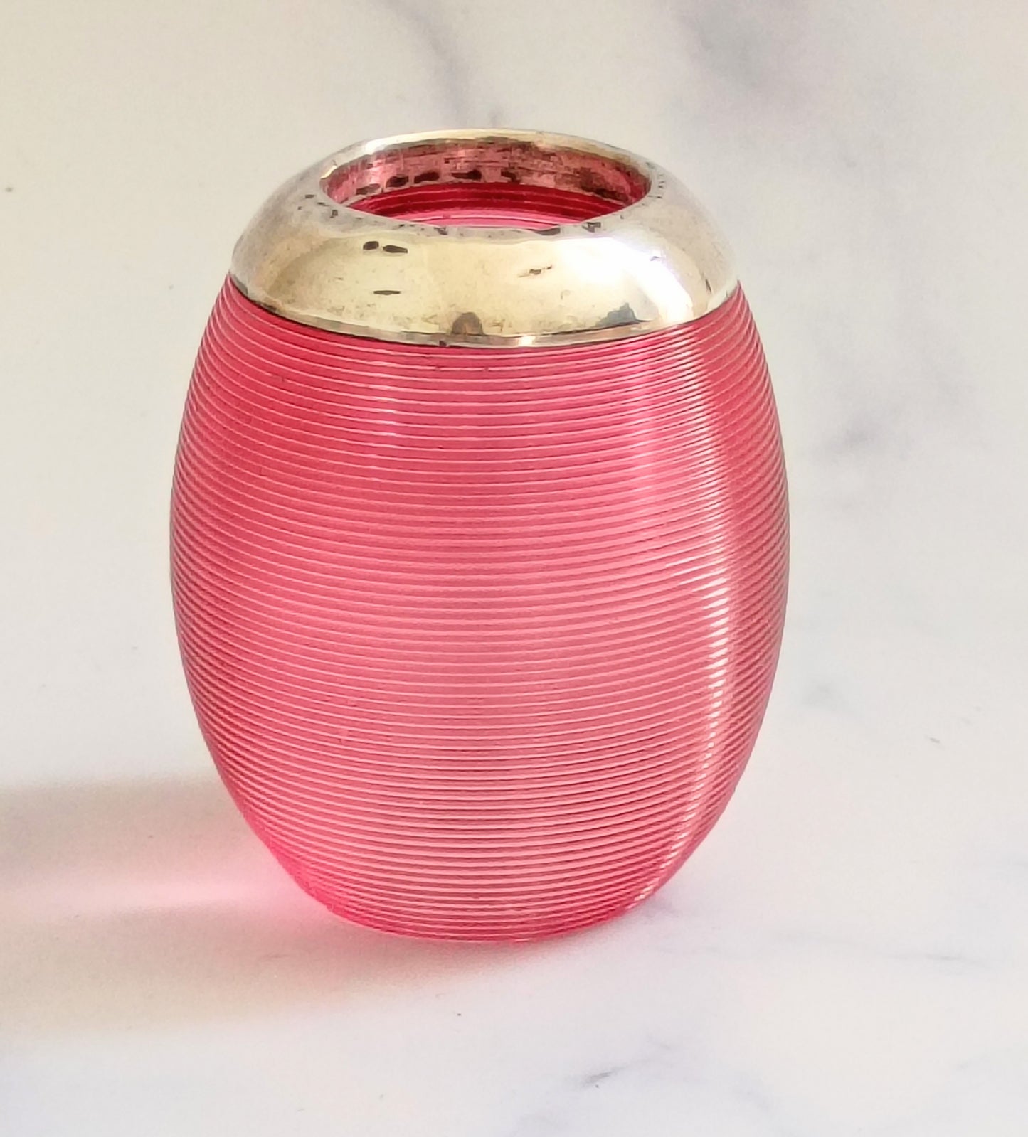 Antique 1901 English Cranberry Pink Glass Match Striker