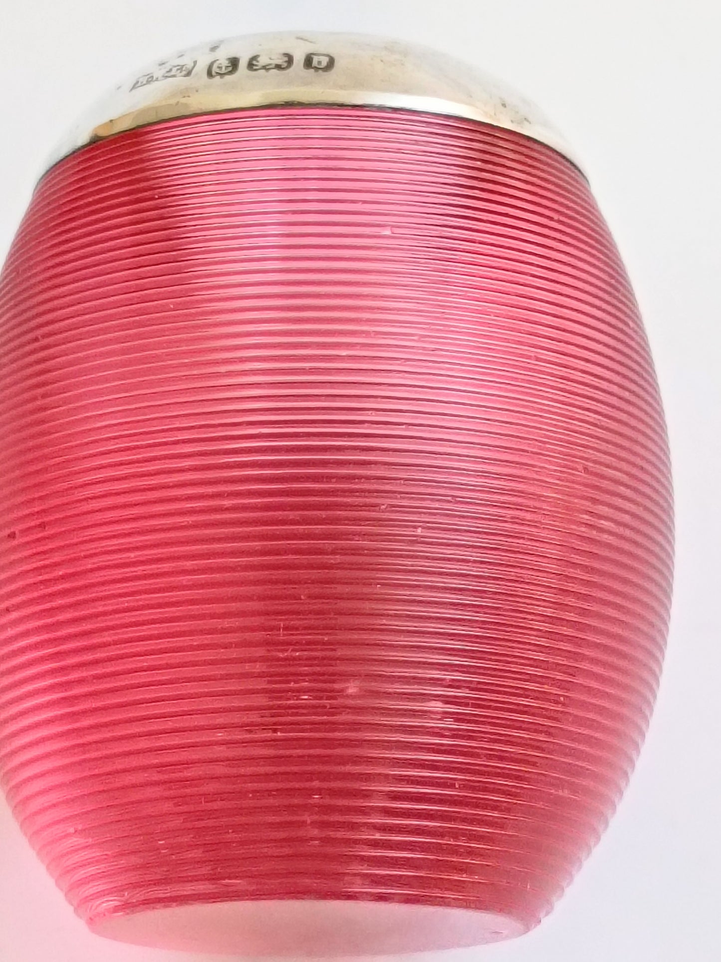 Antique 1901 English Cranberry Pink Glass Match Striker