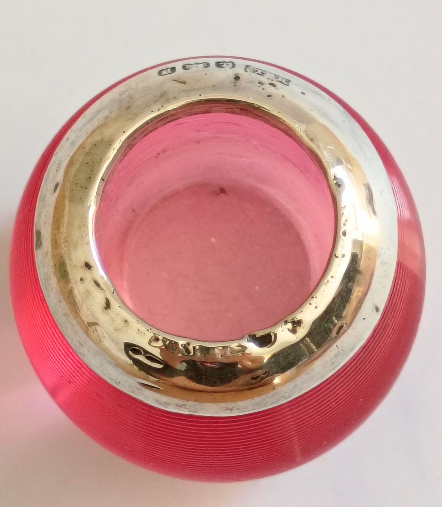 Antique 1901 English Cranberry Pink Glass Match Striker