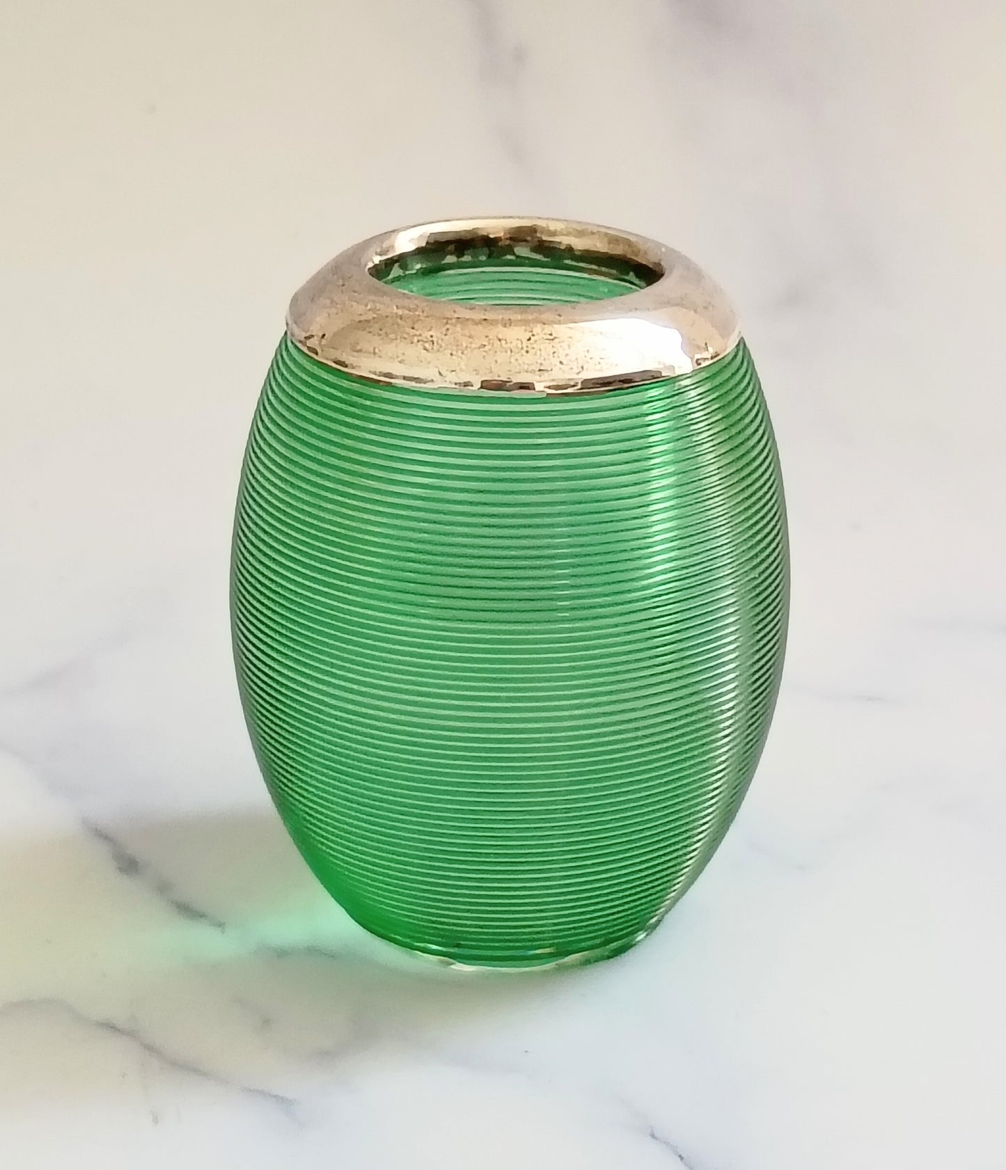Antique 1901 English Emerald Green Glass Match Striker