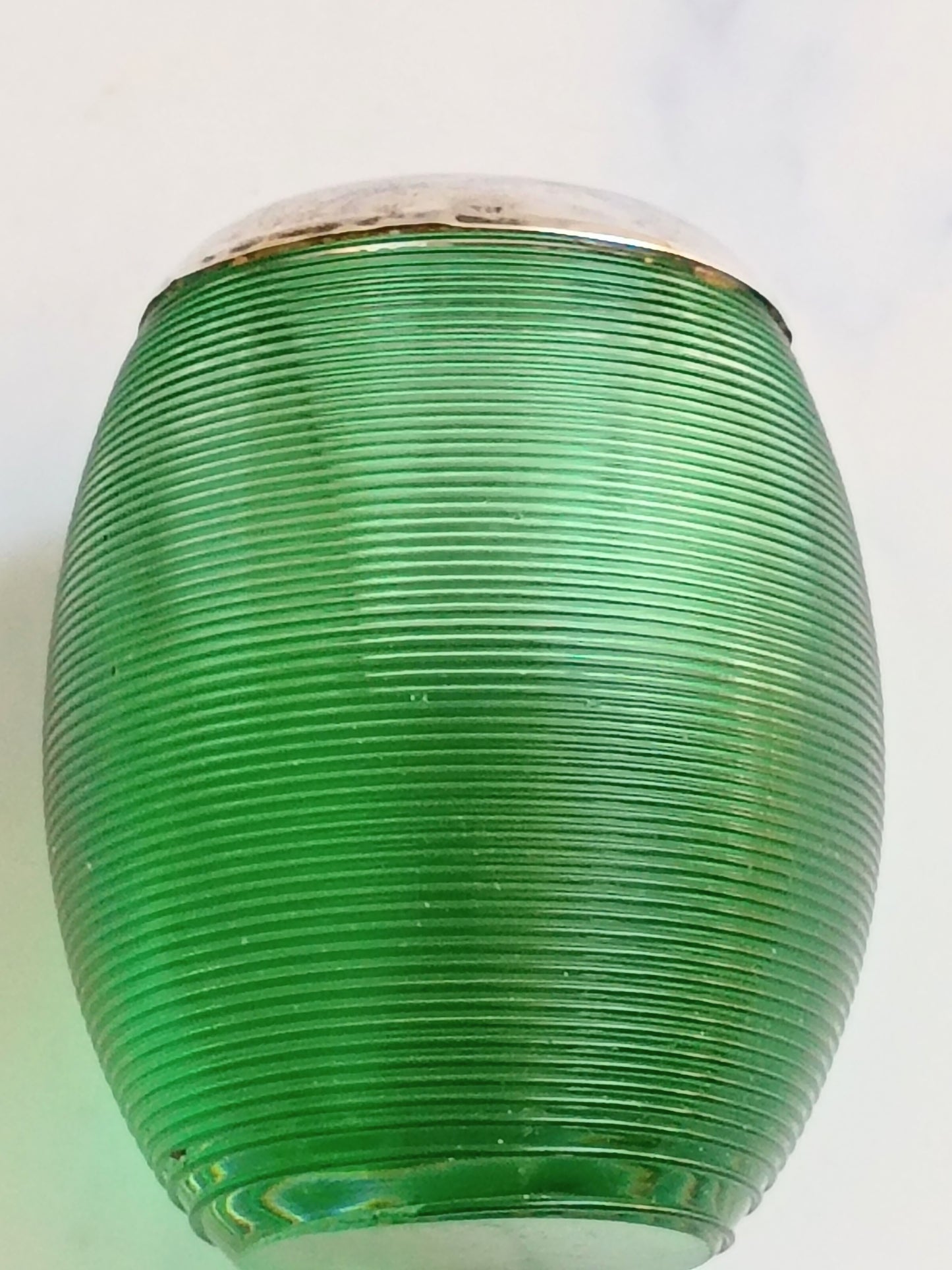 Antique 1901 English Emerald Green Glass Match Striker