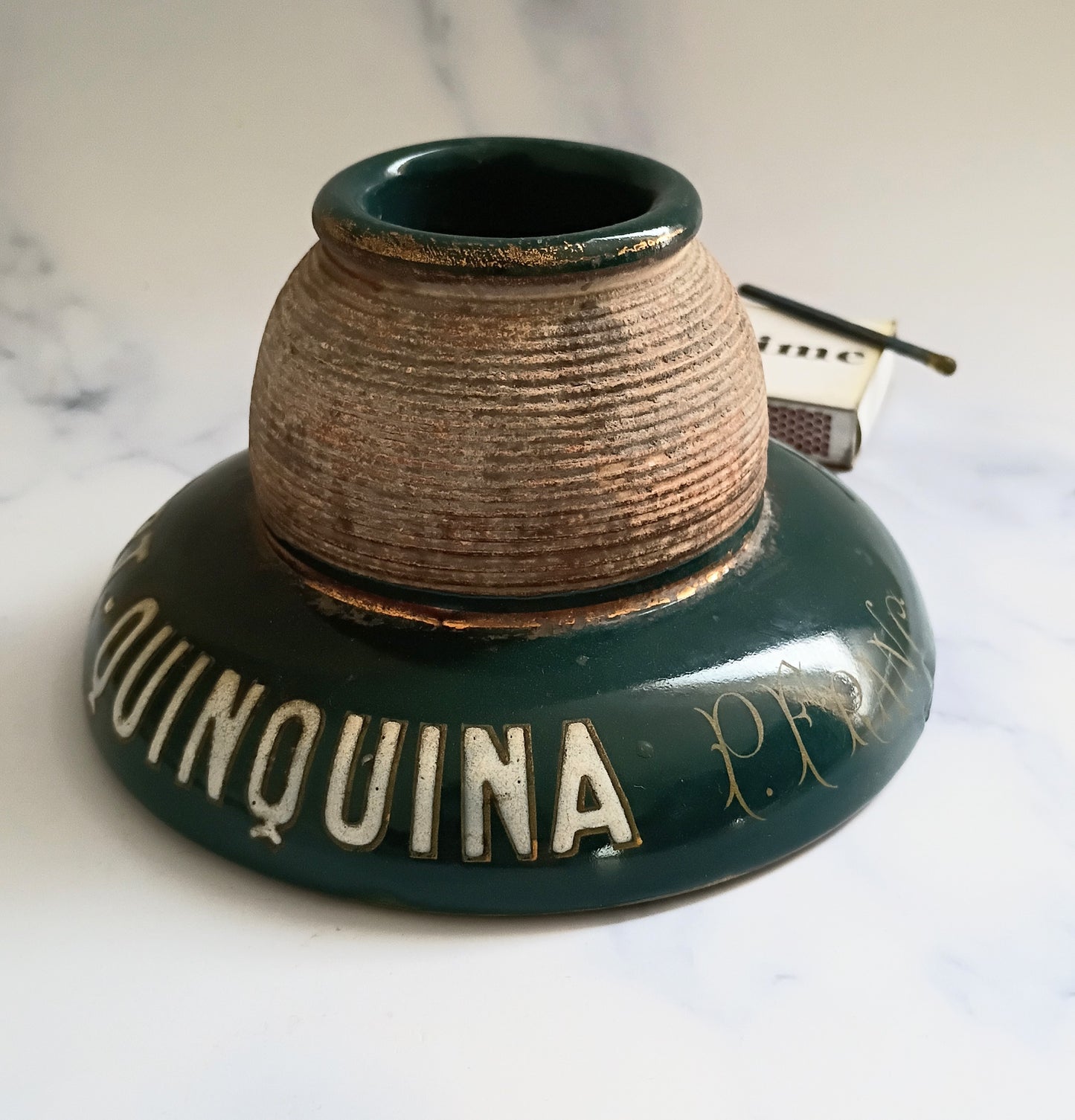 French Vintage Forest Green Hubert Quinquina Match Striker