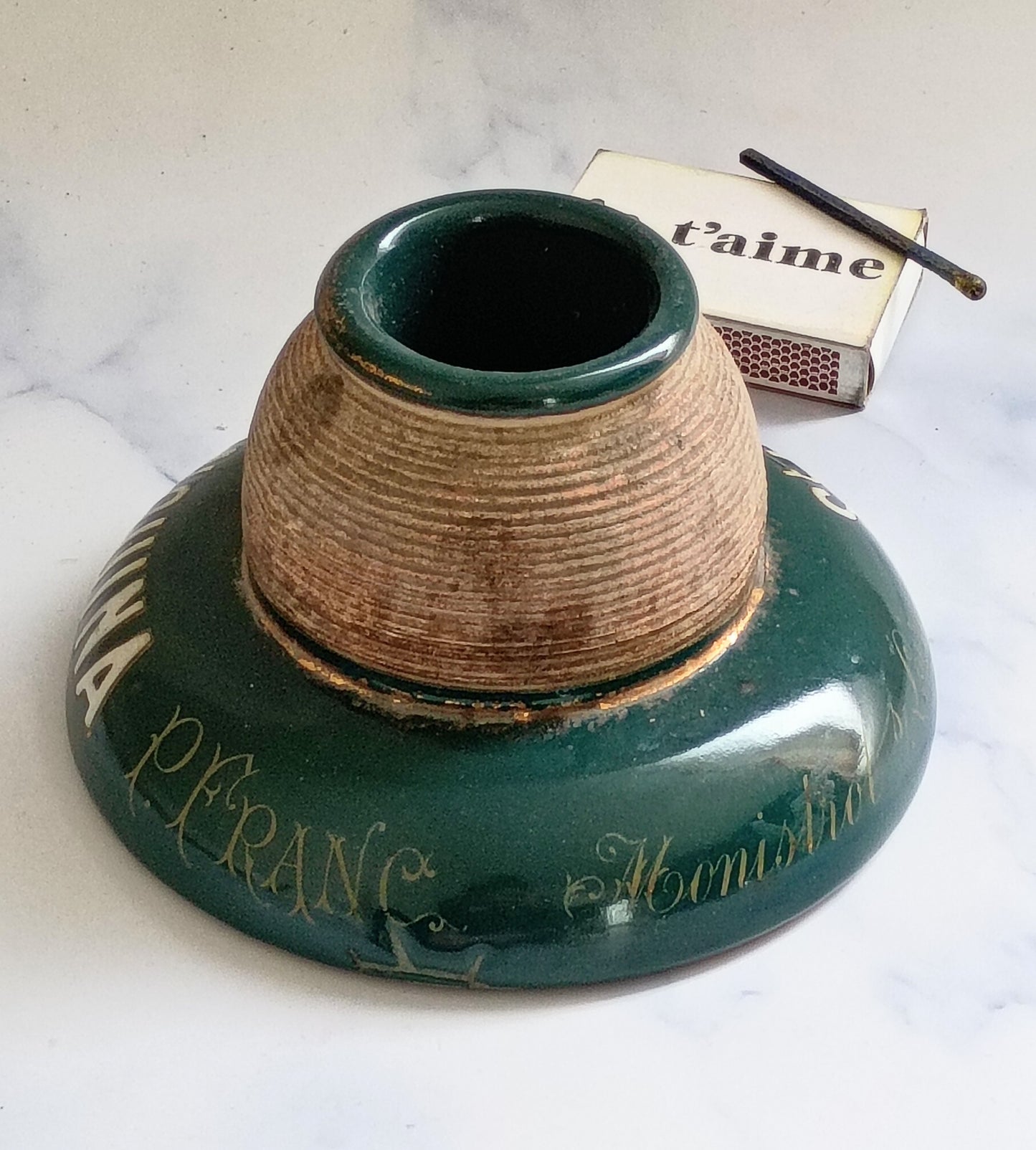French Vintage Forest Green Hubert Quinquina Match Striker