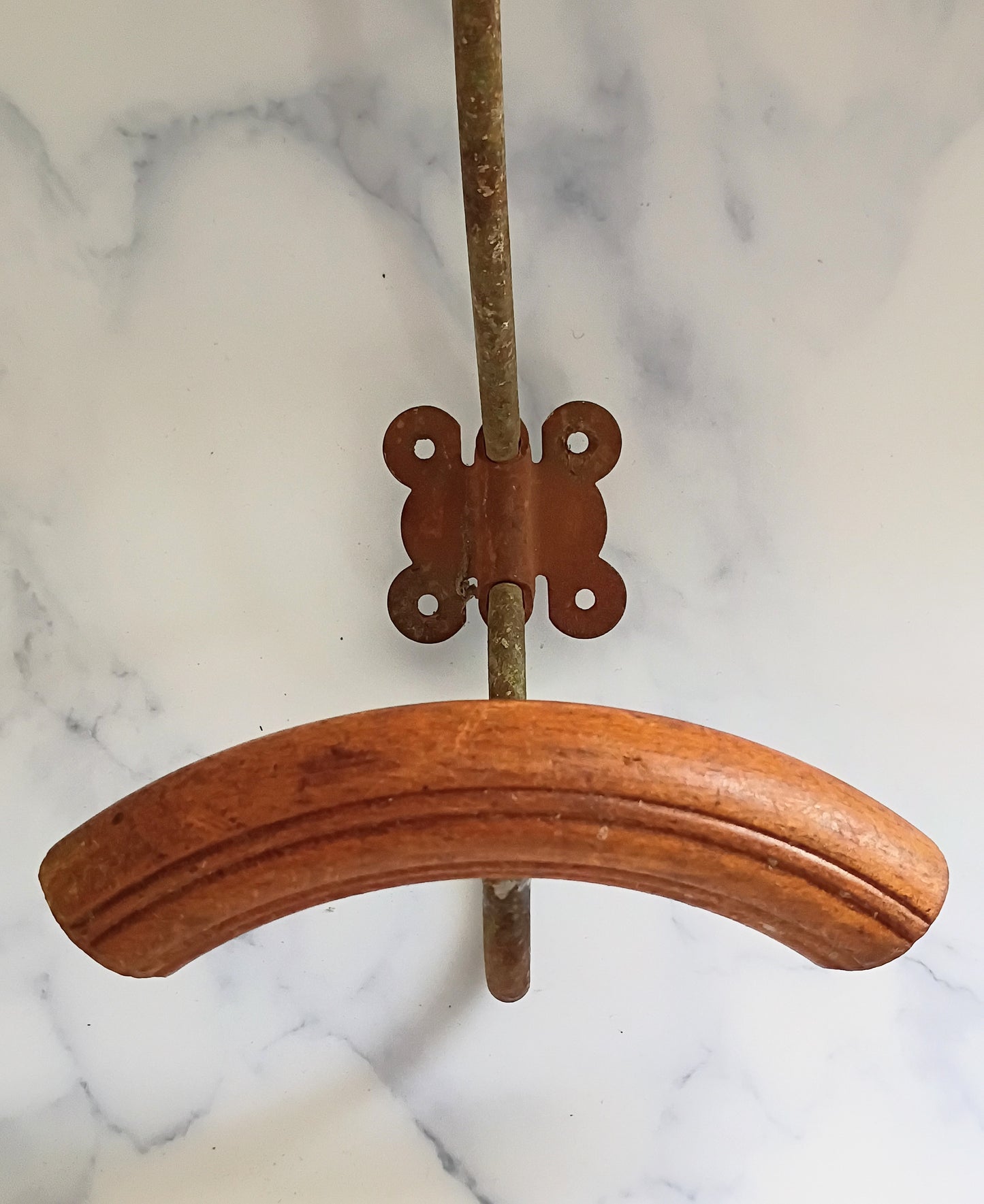Vintage French Wood & Metal Coat Hook N°9